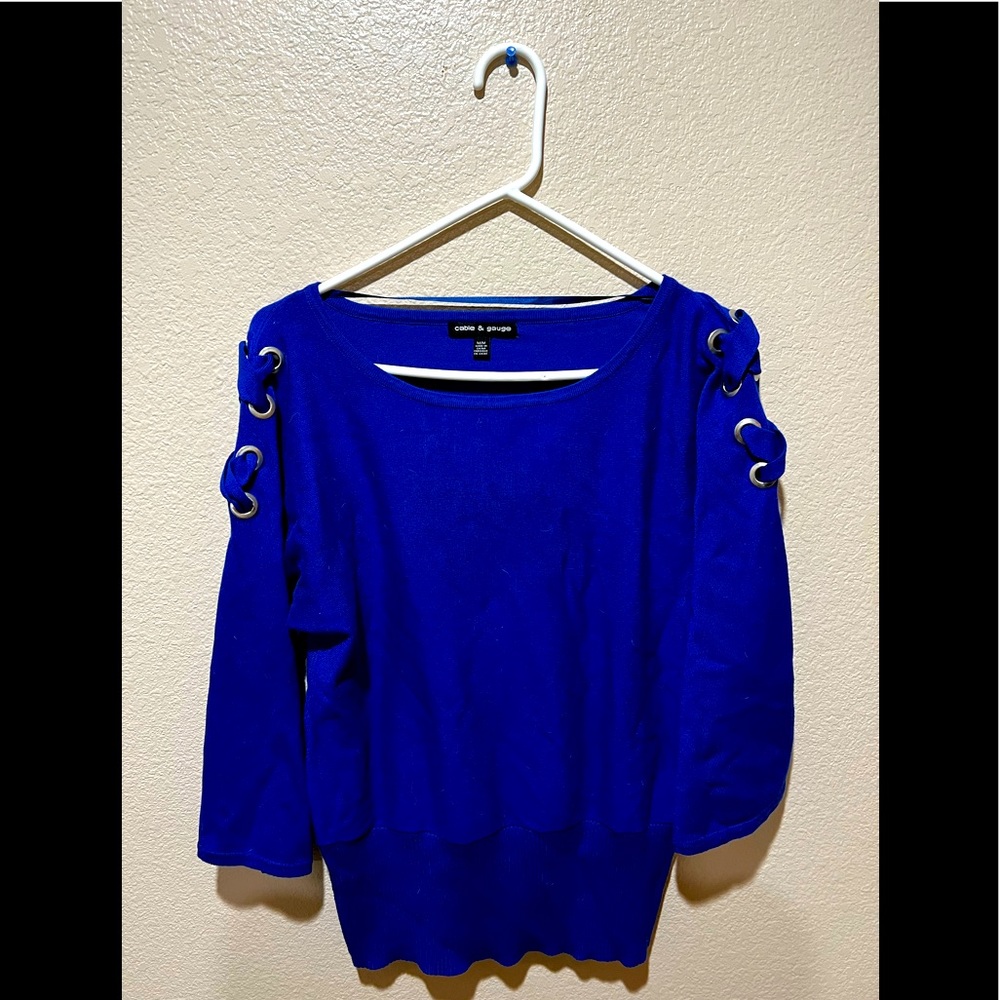 Cable and Gauge, dark blue, sweater top